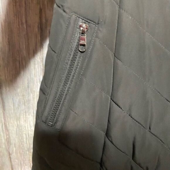 Steve Madden Solid Color Regular Black winter Coat with attached black real fox - Picture 6 of 11